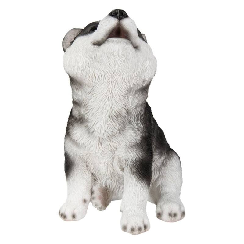 6.75" Howling Siberian Husky Puppy Outdoor Garden Statue