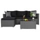 preview thumbnail 28 of 28, 3 Piece Patio Conversation Sets Outdoor Couch Patio Furniture Sectional Wicker Sofa Set