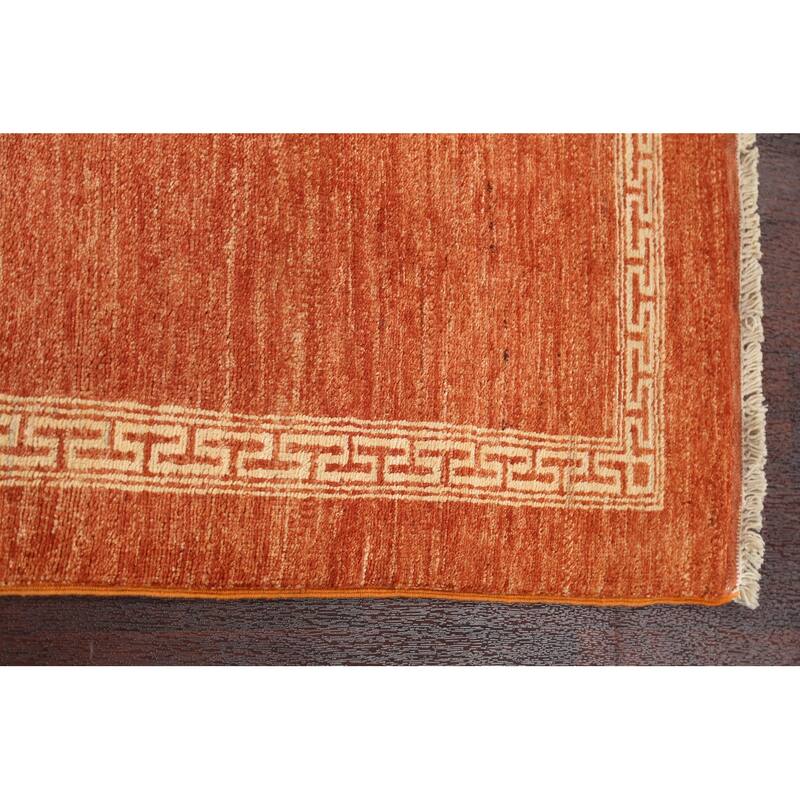 Orange Bordered Gabbeh Kashkoli Oriental Runner Rug Wool Hand-knotted - 2'7" x 9'1"