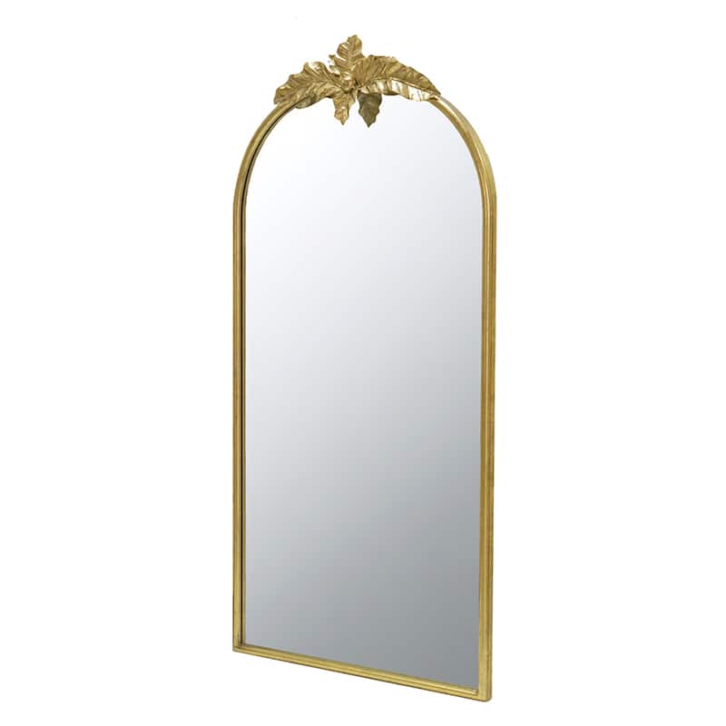 Arched Wall Mirror with Gold Metal Frame