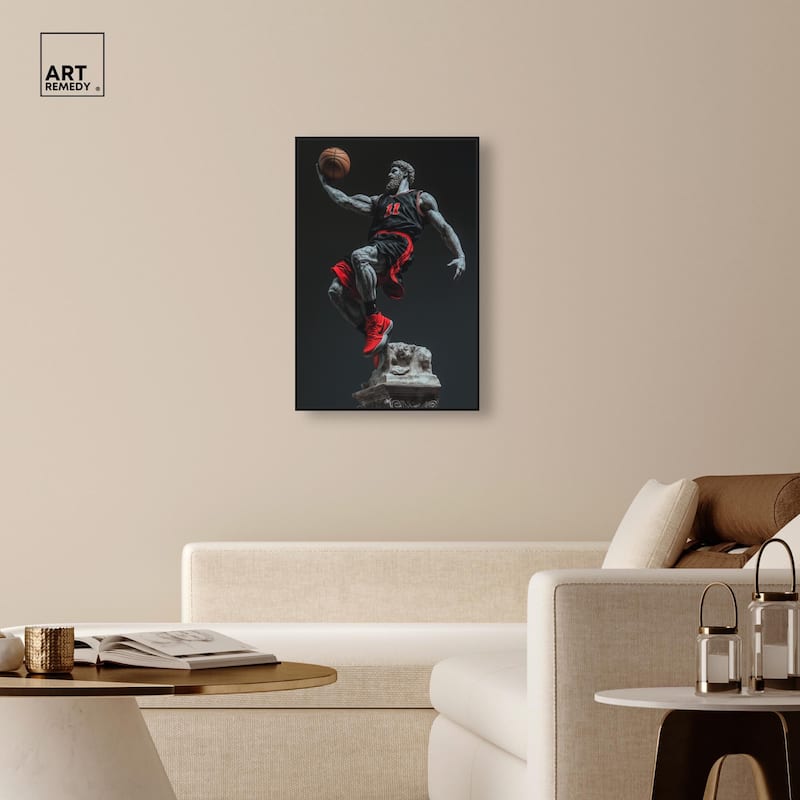 Basketball Sculpture Canvas by Art Remedy