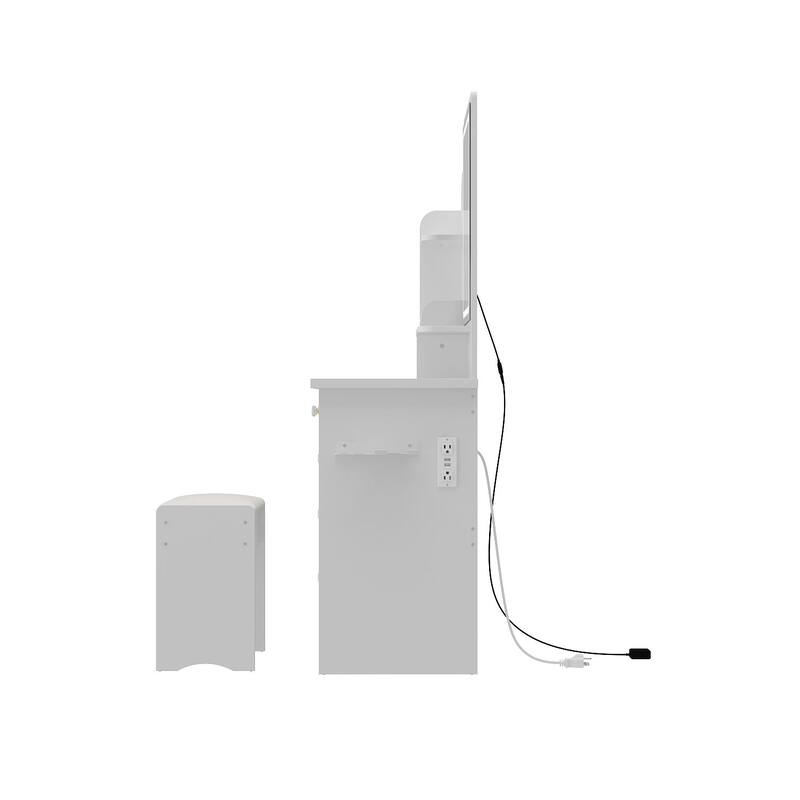 Stylish Vanity Set for Beauty Enthusiasts with Cushioned Stool