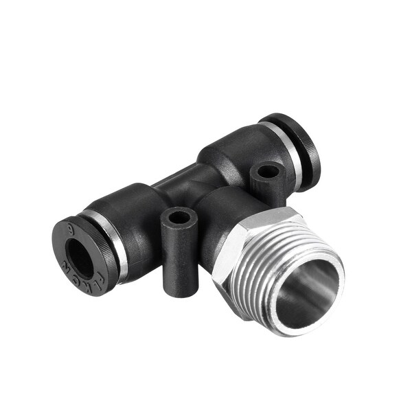 Push To Connect Fittings T Type Thread Tee 15/64" x 3/8" G Male Thread - 15/64"OD x 3/8" G