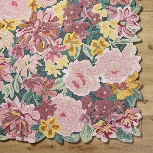 Marisela Coastal Floral and Botanical Area Rug - On Sale - Bed