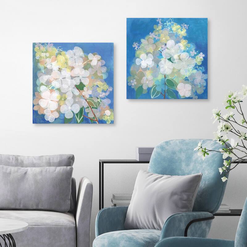 Hydrangea Aqua Tissue & Hydrangea Blue Tissue by Maret Hensick Canvas Art Prints