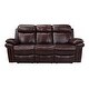 preview thumbnail 5 of 11, Hudson Power Reclining Top Grain Leather Sofa (Brown/ Blue/ Red)
