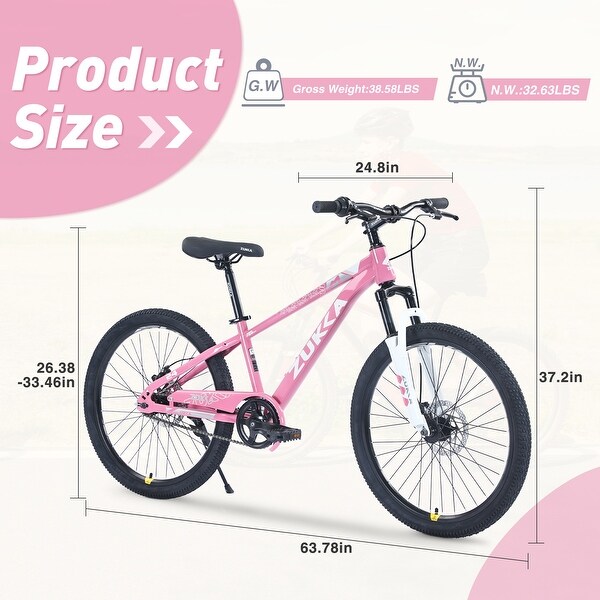 Mountain Bike,24 Inch MTB for Boys and Girls Age 9-12 Years