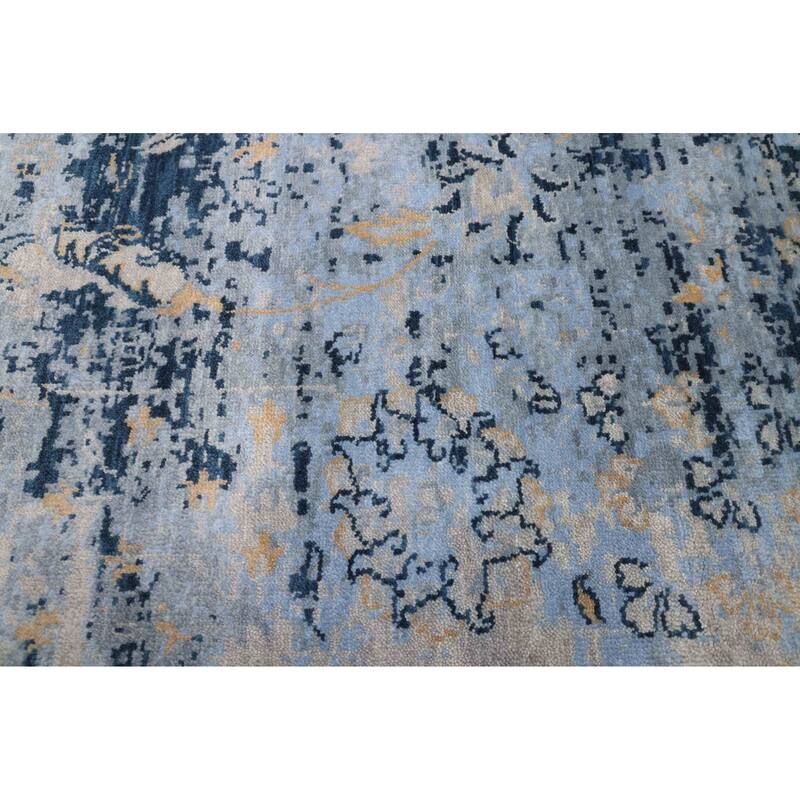 ECARPETGALLERY Hand-knotted Heritage Light Denim Blue Wool Rug - 8'1 x 9'11