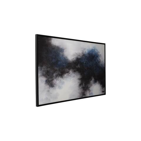 Bellecott Black/White/Blue Abstract Wall Art