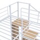 preview thumbnail 18 of 16, Full Over Full Metal Bunk Bed with Lateral Storage Ladder and Wardrobe, Black