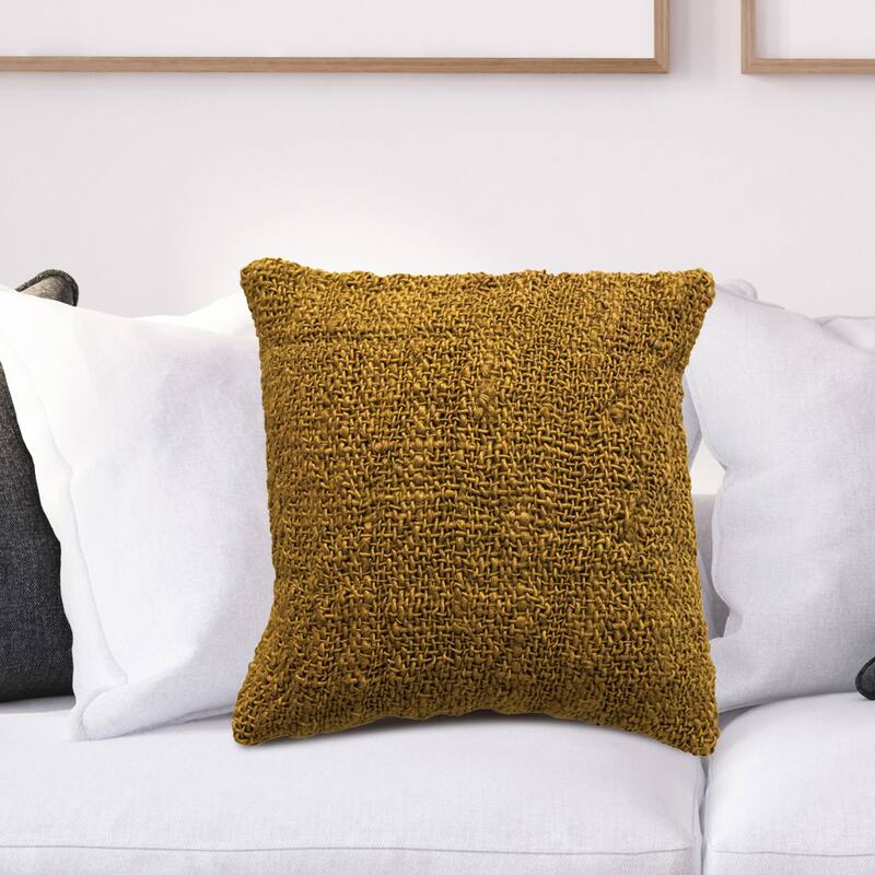 Woven Cotton and Jute Pillow