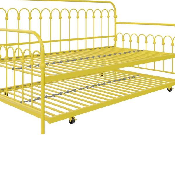 Novogratz Bright Pop Metal Daybed And Roll Out Trundle Overstock 18112941 White