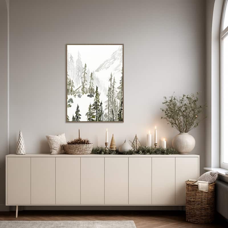 Continental Divide II by Jacob Green Framed Canvas Wall Art Print - Sylvie Dark Gold