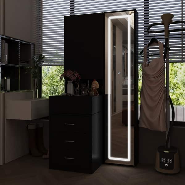 Sleek Storage Dresser with Ambient Mirror Lighting Makup Vanity Table - On  Sale - Bed Bath & Beyond - 40327454