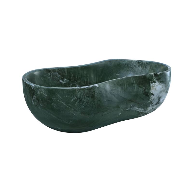 Roomfitters Marble Bathroom Vessel Sink, Natural Stone Countertop Wash Basin, Polished Oval Vanity Sink