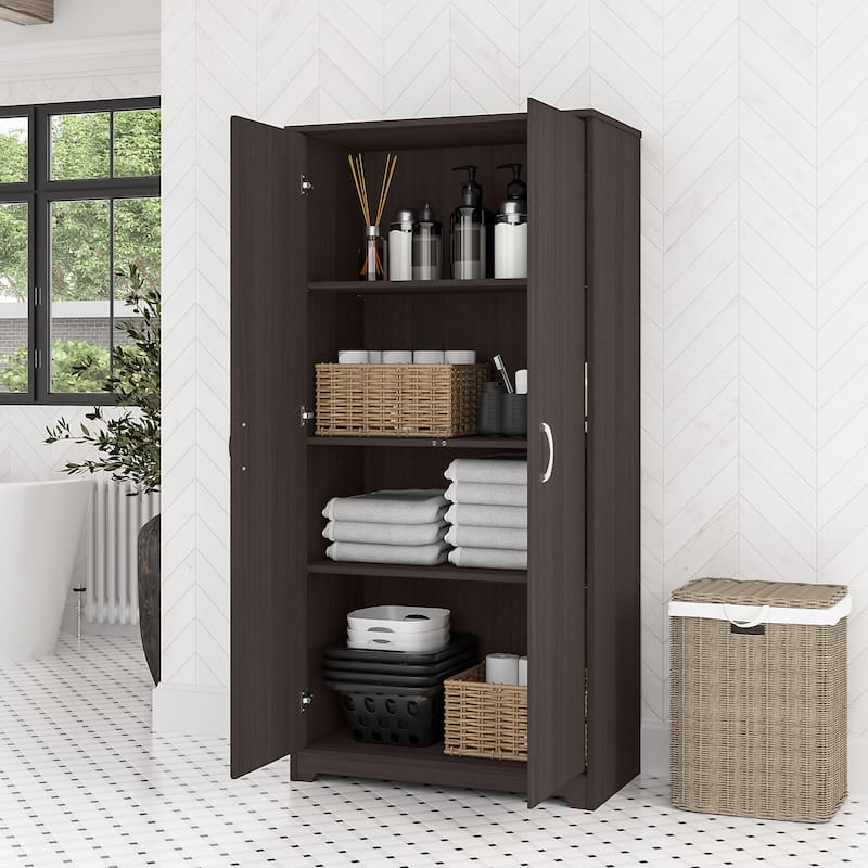 Cabot Tall Bathroom Storage Cabinet with Doors by Bush Furniture
