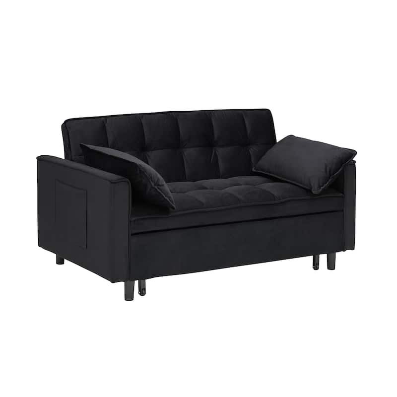 Sofa Bed with Fabric Upholstery and Metal Legs - Supports 500 lbs for Living Rooms and Guest Rooms