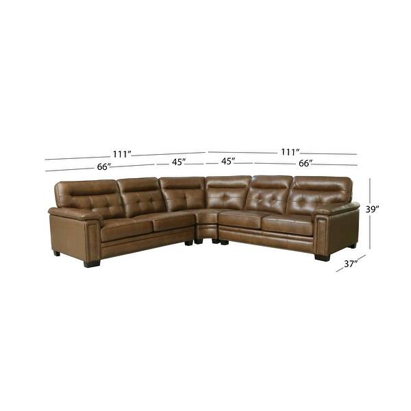 Abbyson Henry Brown Top Grain Leather Sectional Bed Bath & Beyond