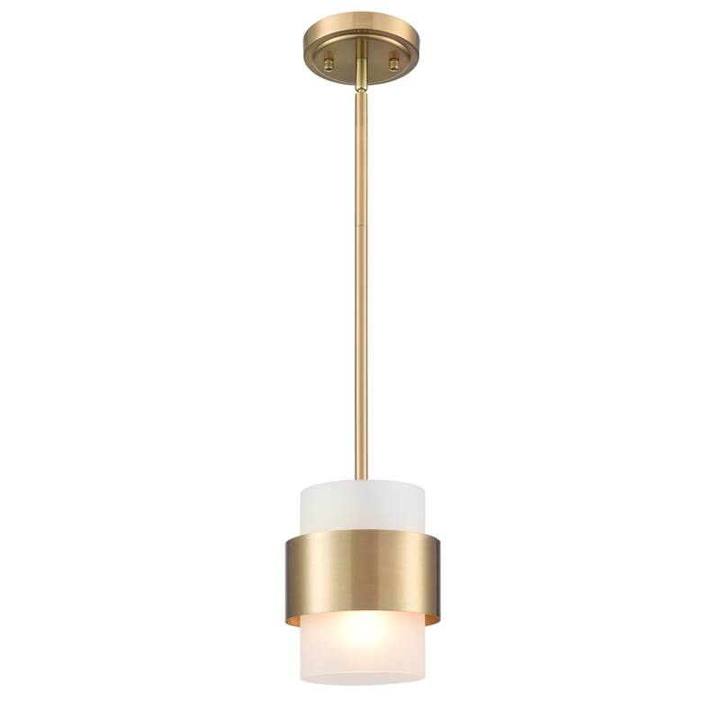 Rhodes Brass Modern Adjustable Height Pendant Light Industrial Mini Cylinder Shade