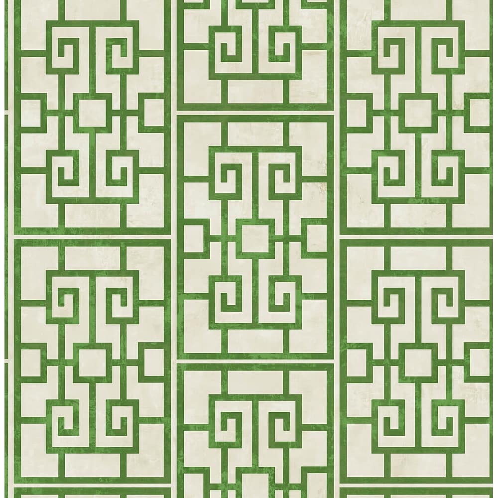 Seabrook Designs Koi Dynasty Lattice Unpasted Wallpaper