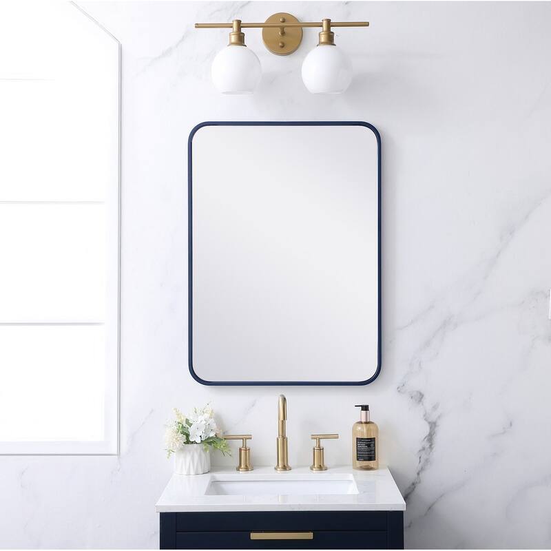 Ezra Soft Corner Metal Rectangular Mirror