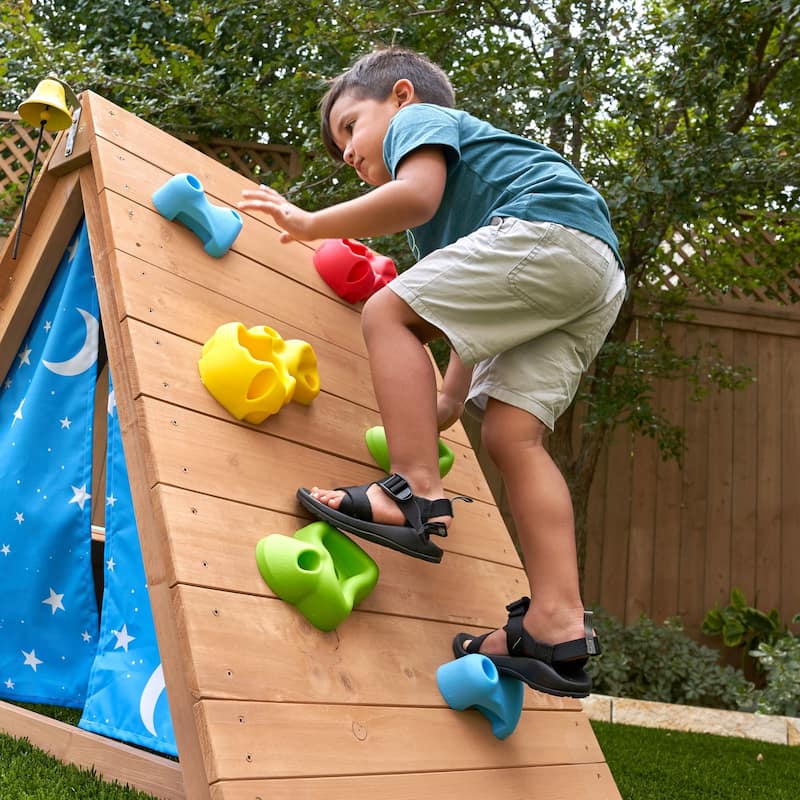 A-Frame Wooden Hideaway & Climber Toddler Climbing Toy