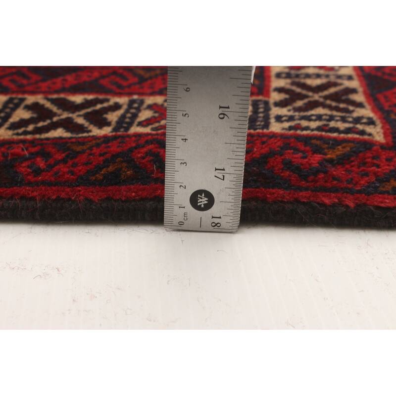 Hand-knotted Rizbaft Tan Wool Rug - 3'7 x 6'6/3'7" x 6'6"