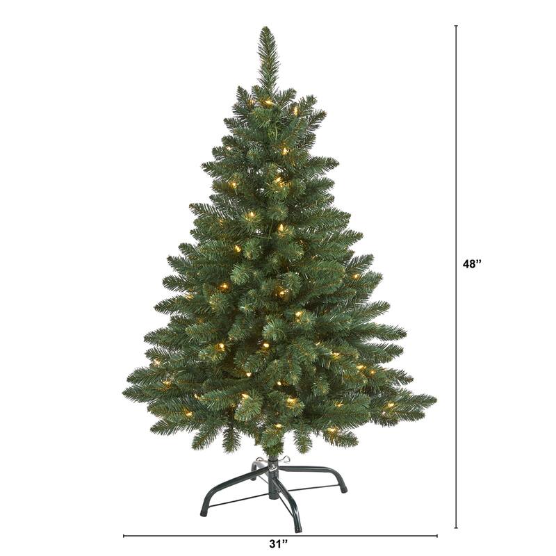 4ft. Spruce Artificial Christmas Tree with 100 Clear Lights and 268 Branches - Compact Festive X-Mas Décor Tree