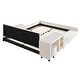 preview thumbnail 12 of 95, Velvet Grounded Bed Mother & Child Bed Platform Slat Bed Frame with Little Round Stool and Bedside Desk for Growing Child