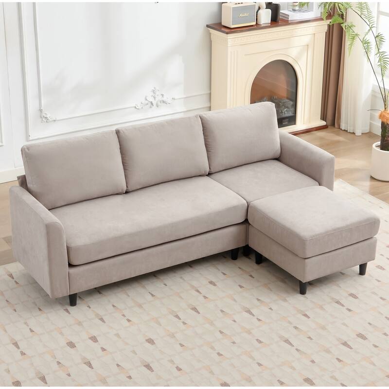 Snow Velvet Sectional Sofa