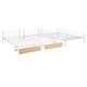 preview thumbnail 8 of 11, White Full Over Twin Metal Triple Bunk Bed with Drawers & Guardrail