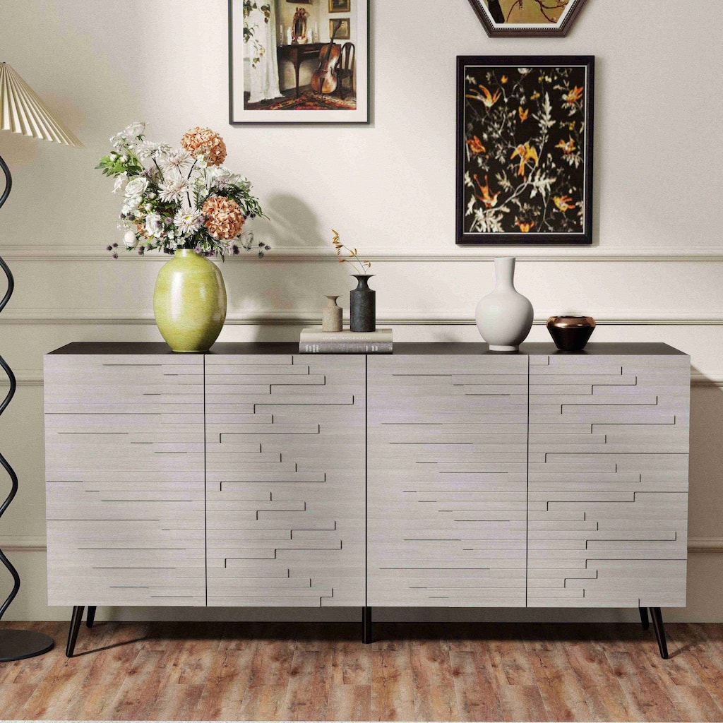 63 Inch Sideboard Buffet Cabinet with Doors, Accent Cabinet