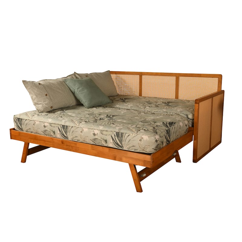 Somette Abaco Daybed with Pop-Up in Honey Includes Mattresses - Takara Rain Multicolor