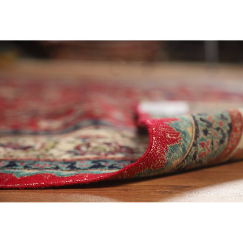 Hand Knotted Oriental 100% Wool Carpet Traditional Floral Red Tabriz Area Rug - 11' 3'' X 8' 1''