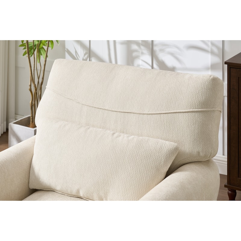 GDFStudio - Marcelline Chaise Lounge Recliner with Solid Wood Frame and Cushion