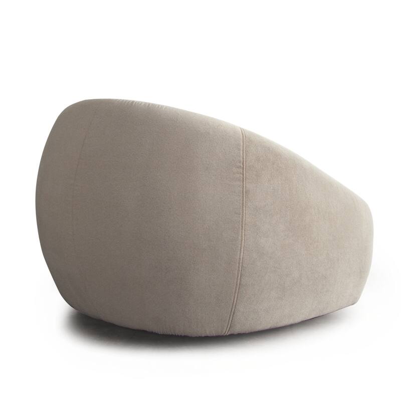 Lex Retro Swivel Accent Chair, 1 Accent Pillow, Fawn Faux Fabric