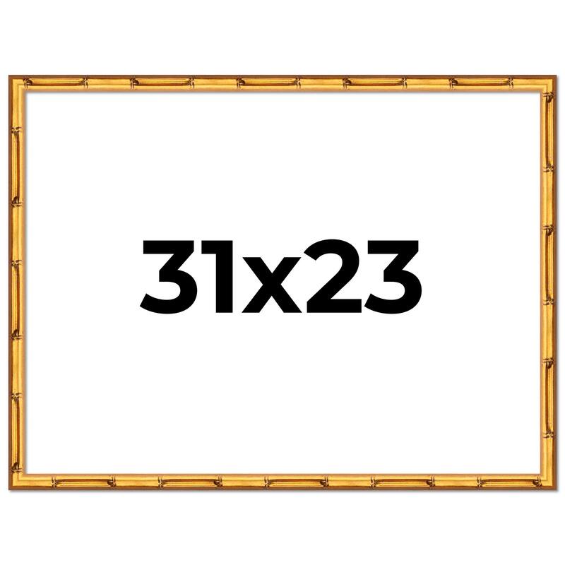 31x23 Frame Gold Bamboo Picture Frame Modern Photo Frame Includes UV Acrylic Shatter Guard Front Acid Free Foam Backing Board