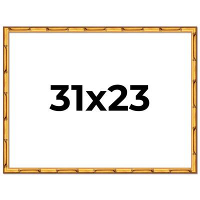 31x23 Frame Gold Bamboo Picture Frame Modern Photo Frame Includes UV Acrylic Shatter Guard Front Acid Free Foam Backing Board