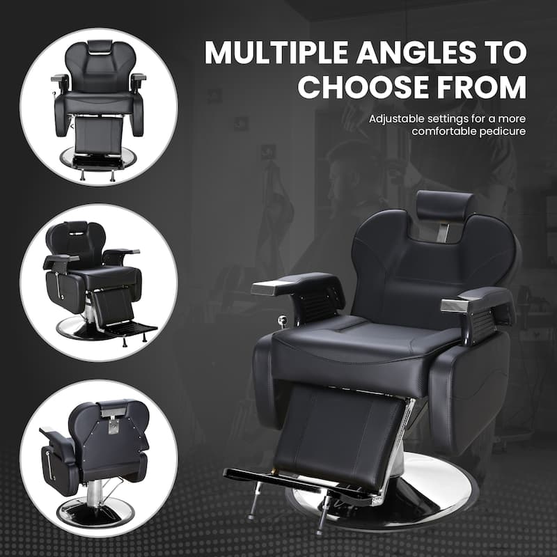 Upgrated Hydraulic Reclining Barber Chair Salon Chairs for Hair Stylist