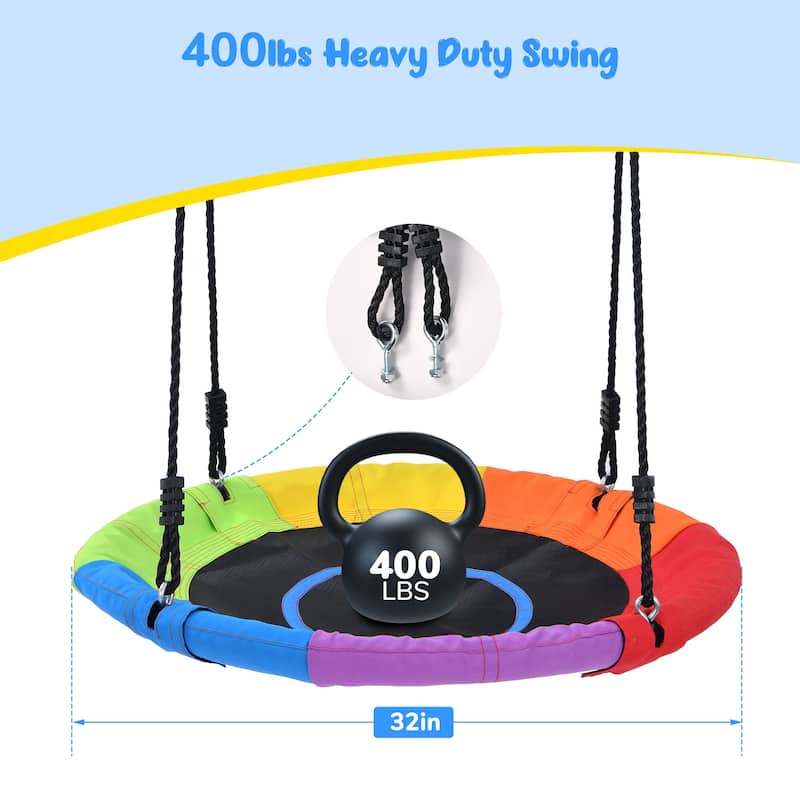 10 ft Climbing Dome Swing Set with Saucer Swing, Jungle Gym for Kids Outdoor Playset Backyard