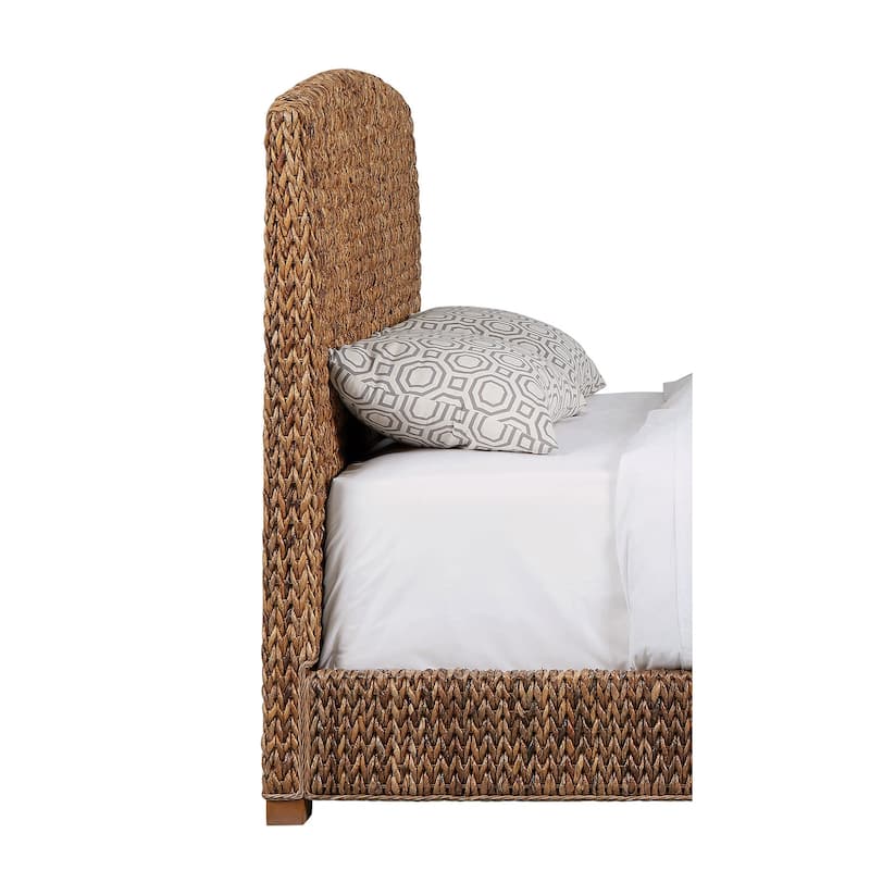 Laughton Coastal Banana Leaf Panel Bed Amber