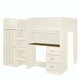 preview thumbnail 8 of 10, Wood Full Size Loft Bed with Built-in Wardrobe, Desk, Storage Shelves and Drawers