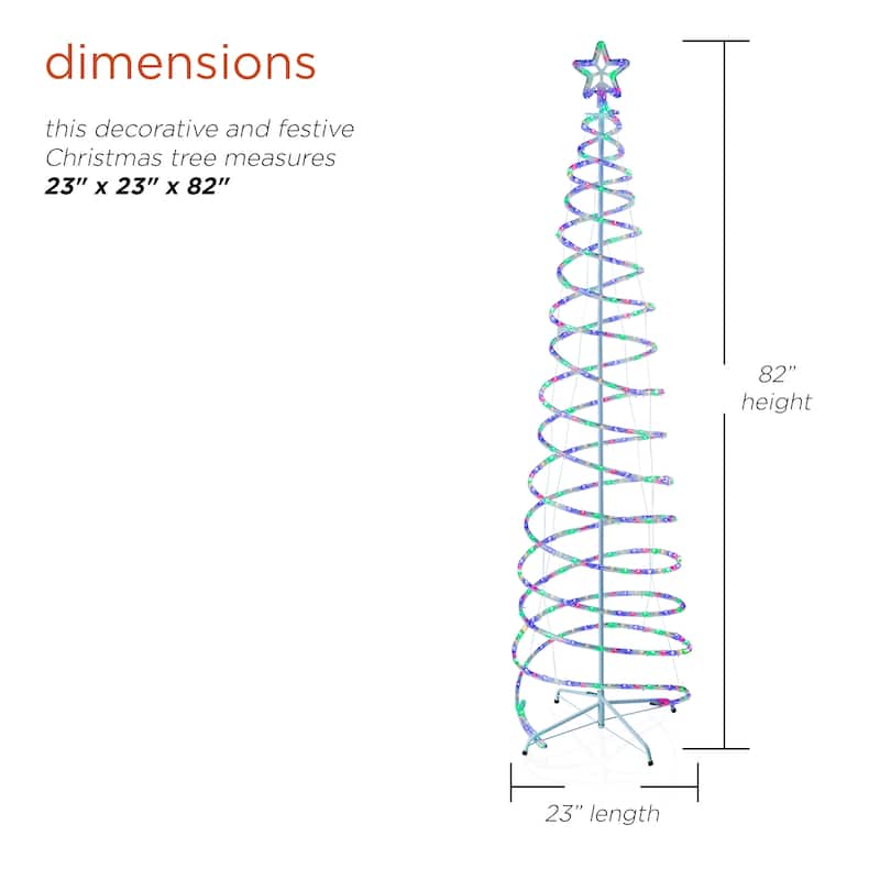 Alpine Corporation Indoor/Outdoor Artificial Spiral Christmas Tree with Multi-Color LED Lights - White