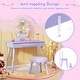 preview thumbnail 14 of 28, Kids Vanity Table Set with Lighted Mirror and Storage Drawer - 27.5” L x 13.5” W x 39” H