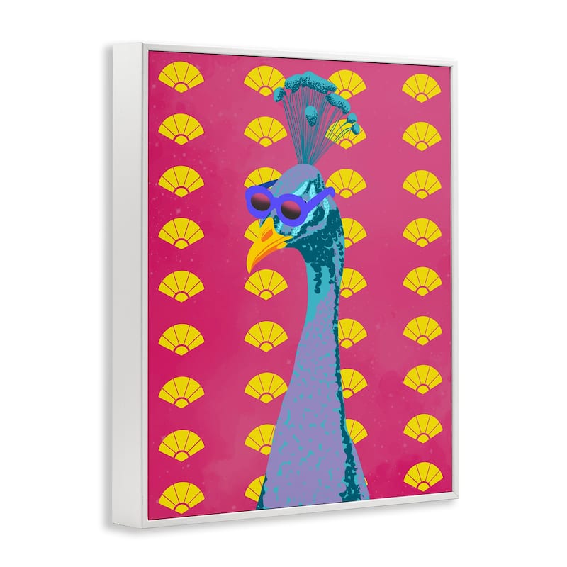 Stupell Vibrant Mod Peacock Framed Giclee Art Design By Marcus Prime