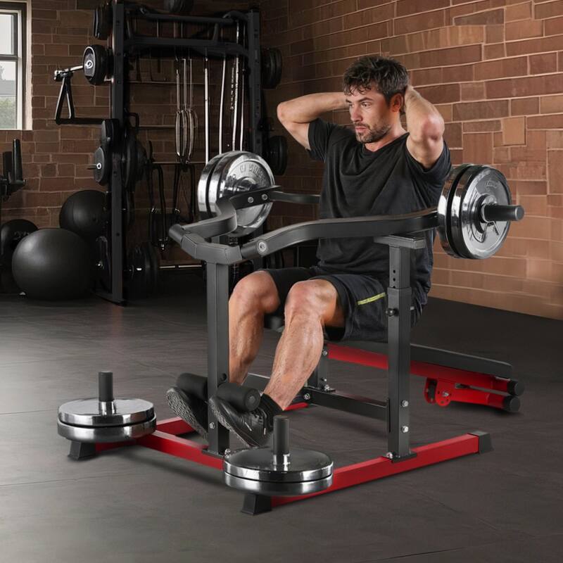 Carbon Steel Chest Press Bench Adjustable Seat and Handles Multi-Position for Full Body Workout - 63” x 61” x 30”