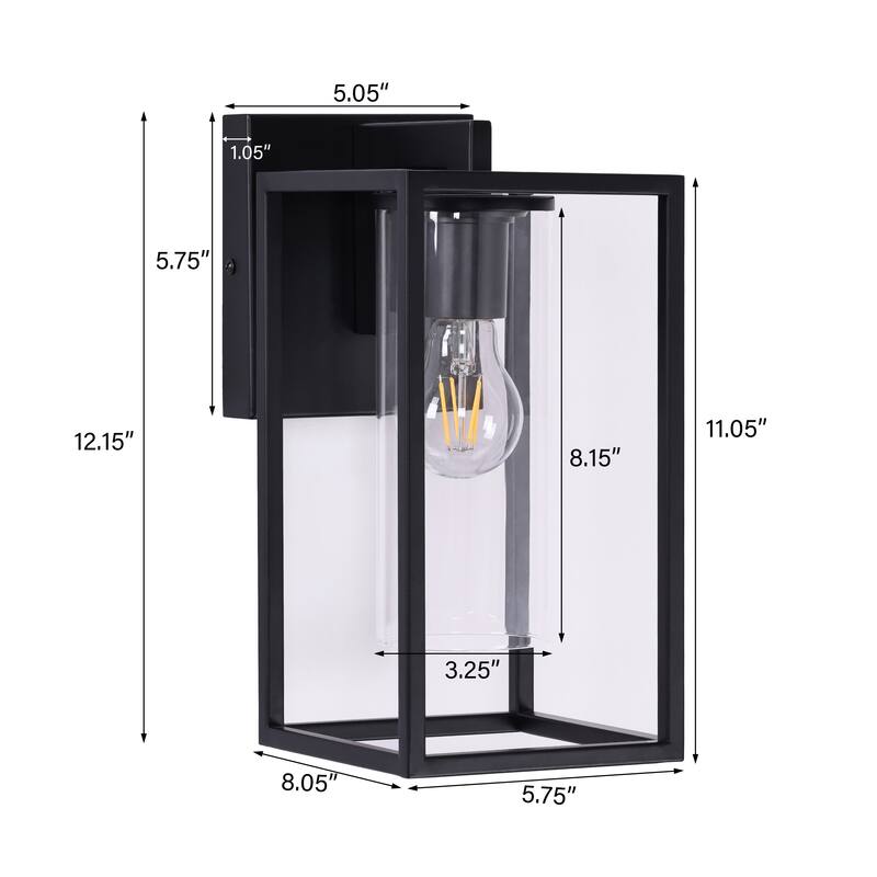 1-Light Outdoor Wall Lights, Outdoor Wall Lantern with Glass Shade