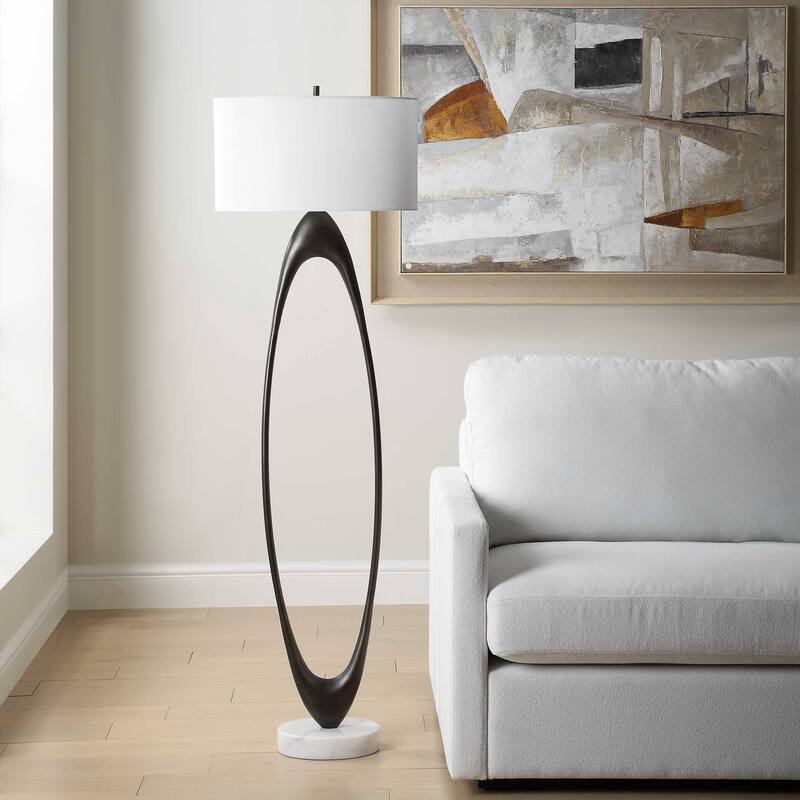 Uttermost Sonic Open Oval Floor Lamp - 20.00" W x 65.00" H x 20.00" D