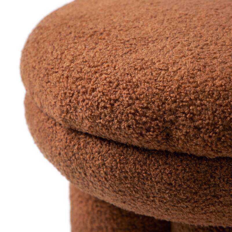 Furniture of America Ronan Modern 18-inch Mushroom Upholstered Ottoman