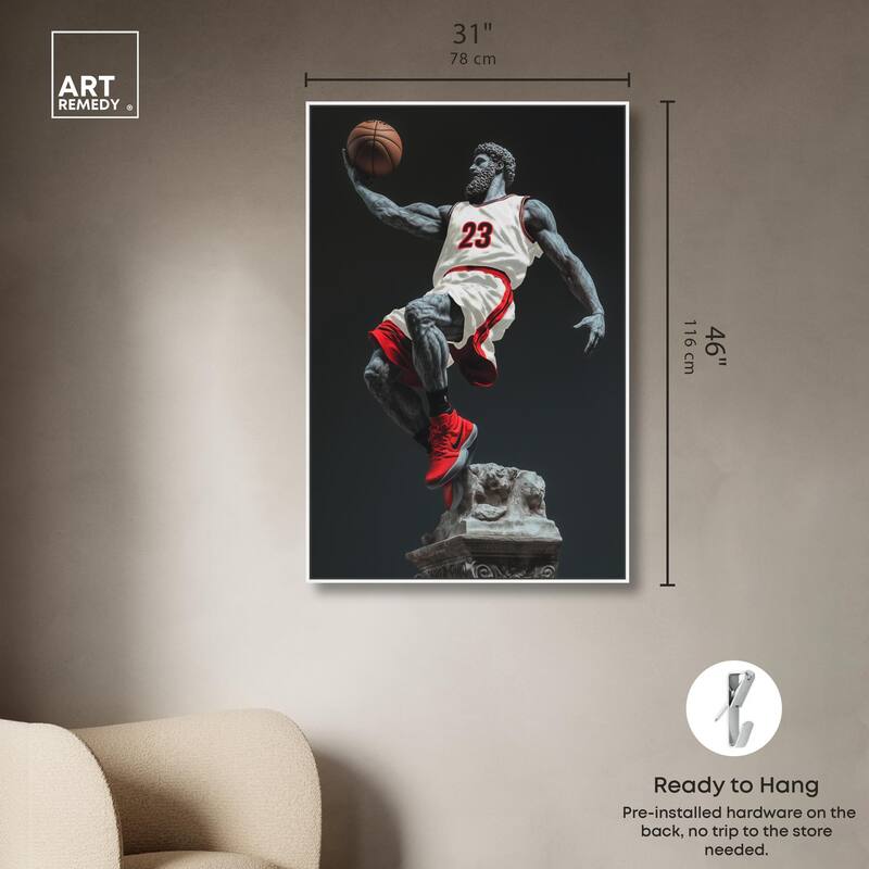 Basketball White Uniform Canvas by Art Remedy